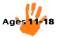 Hand with numbers 11-18